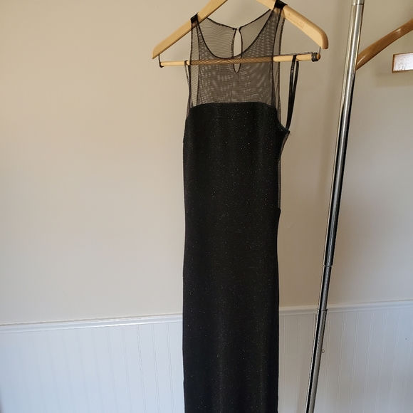Dress  Jessica McClintock  backless black sleeveless sheer sz 7 Gunne Sax - Picture 3 of 12